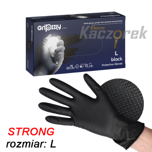 DK 102 - Nitrilové rukavice s úchopem - černé - L